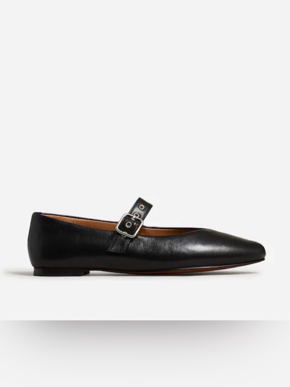 Madewell The Remy Mary Jane Flat in True Black Leather Size 7